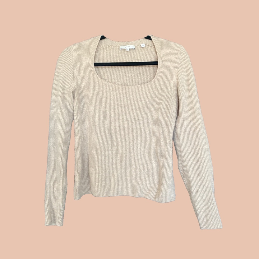 Vince Square-Neck Cashmere Sweater